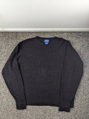 Pendleton Sweater Washable Shetland Wool Pullover Dark Brown Mens XL